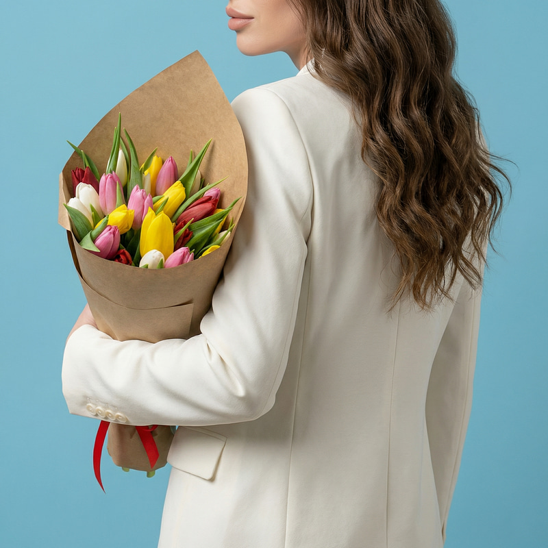 Букет "25 тюльпанов микс"