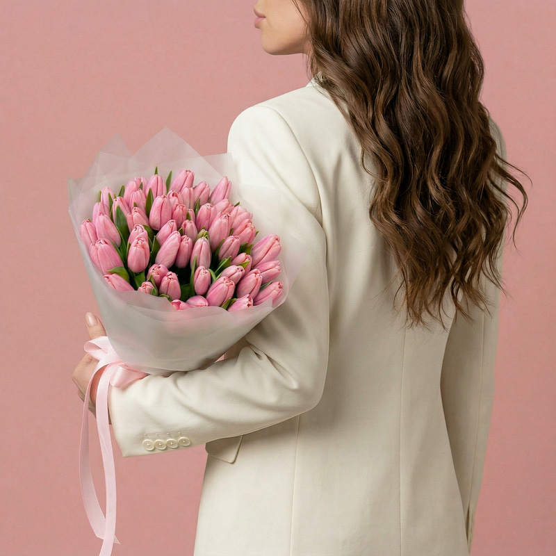 Букет "49 розовых тюльпанов"