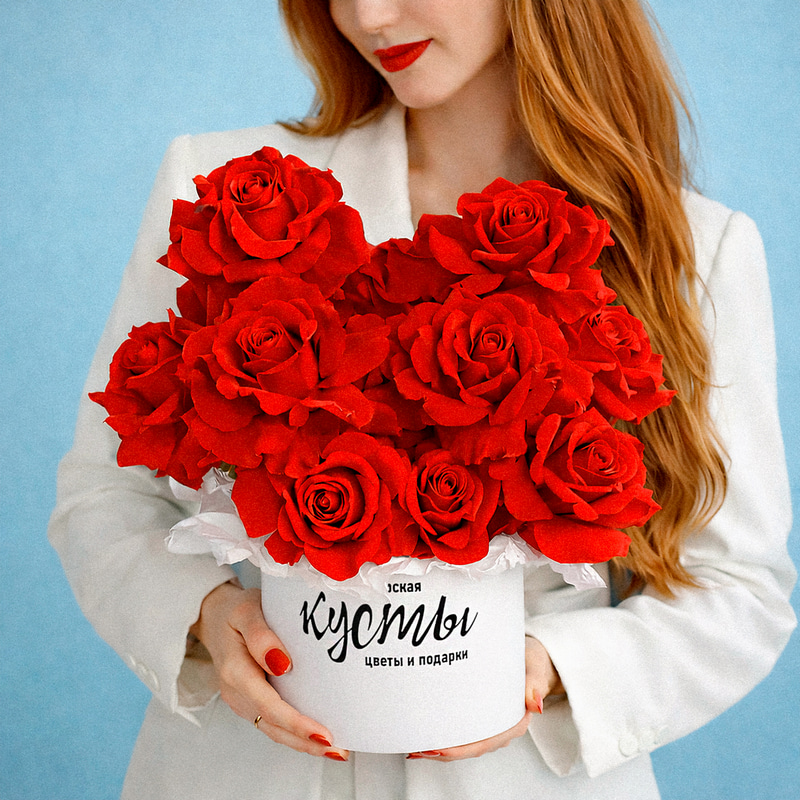 Композиция с Французскими розами "Малиновый мусс"