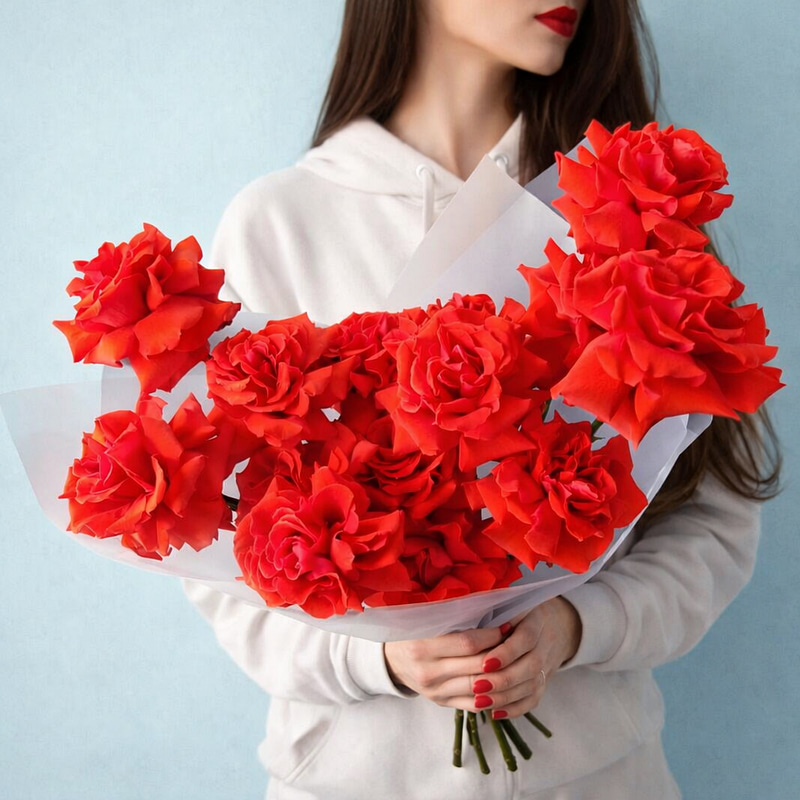 Букет с Французскими розами "Нина 15"